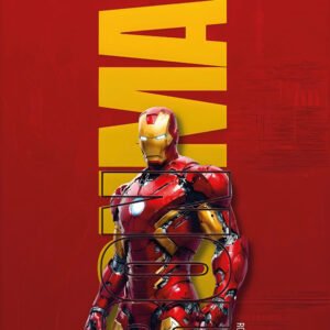 Iron Man Abstract Polygon Art Poster A3 Size | Marvel Superhero Wall Decor Photographic Paper (16 inch X 11 inch, Rolled)