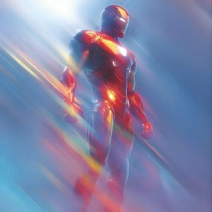 Iron Man Abstract Polygon Art Poster A3 Size | Marvel Superhero Wall Decor Photographic Paper (16 inch X 11 inch, Rolled)
