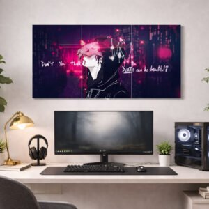 Dark Aesthetic Anime Quote Split Poster