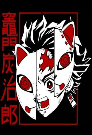 Demon Slayer Tanjiro Kamado Fox Mask Anime Wall Poster