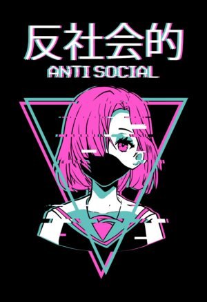Anti Social Anime Girl Wall Poster