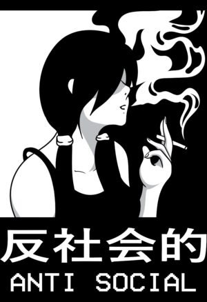 Anti Social Anime Girl Wall Poster