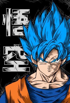 Super Saiyan Blue Goku Anime Wall Poster