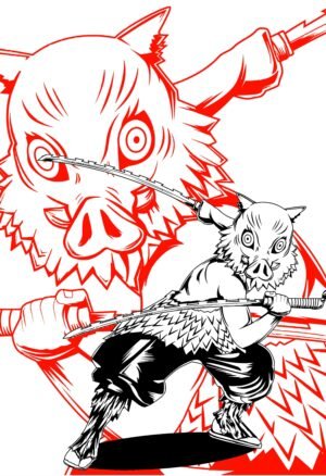 Inosuke Hashibira Anime Poster | Demon Slayer Beast Breathing Wall Art
