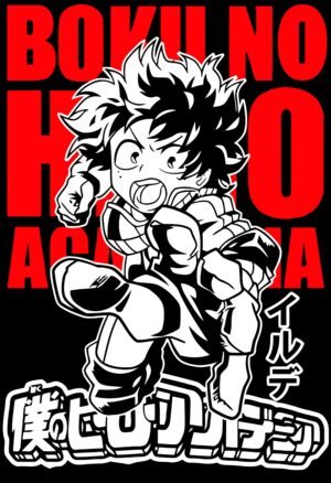 Boku no Hero Academia Anime Poster | Chibi Deku Action Wall Art