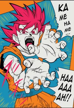 Super Saiyan God Goku Dragon Ball Anime Poster | Ka Me Ha Me Ha Action Wall Art | Dragon Ball Anime Poster