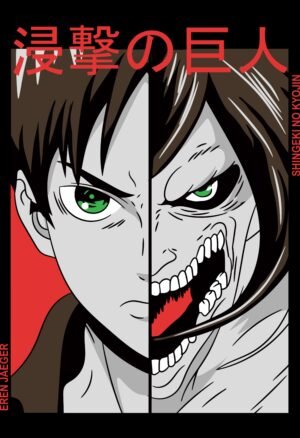 Eren Jaeger Titan Form Anime Poster